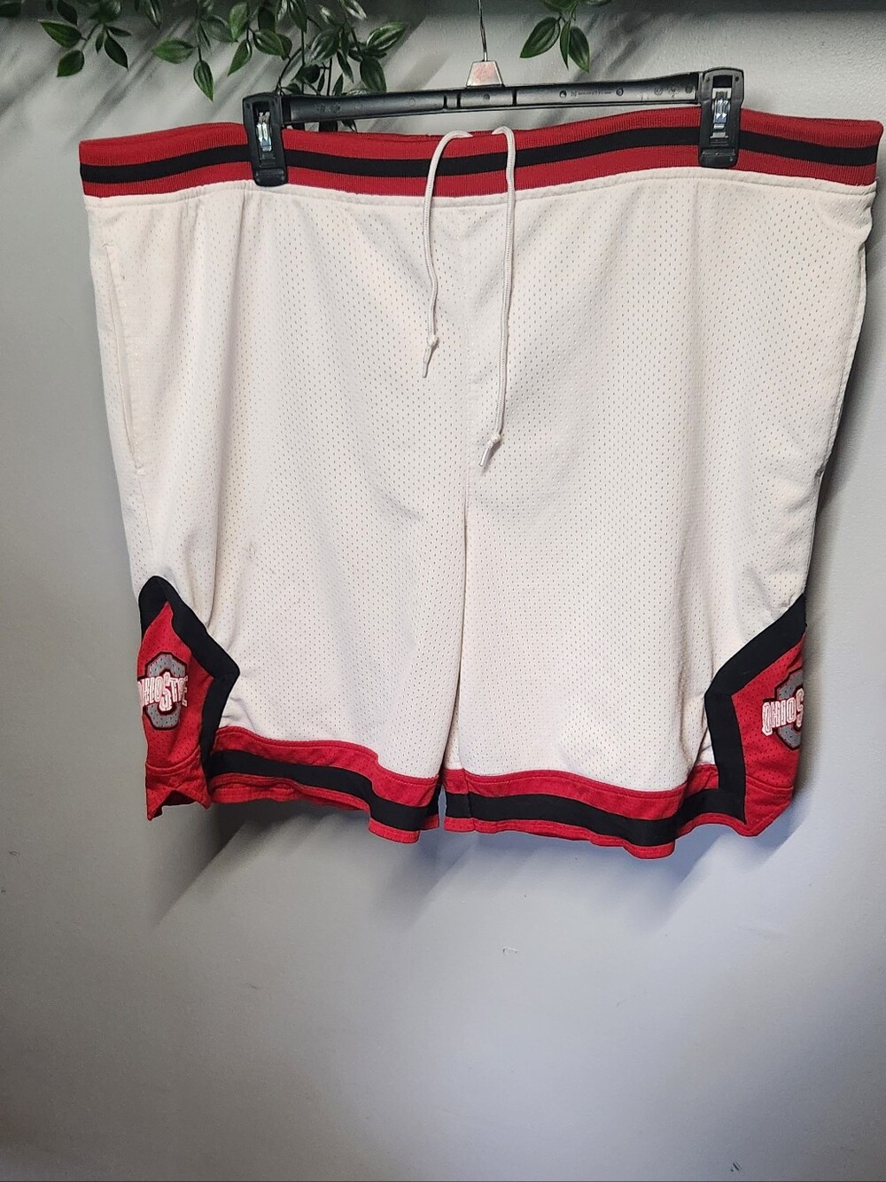 OSU Athletic Drawstring Shorts with Pockets - Men's 2XL White/Red/Black